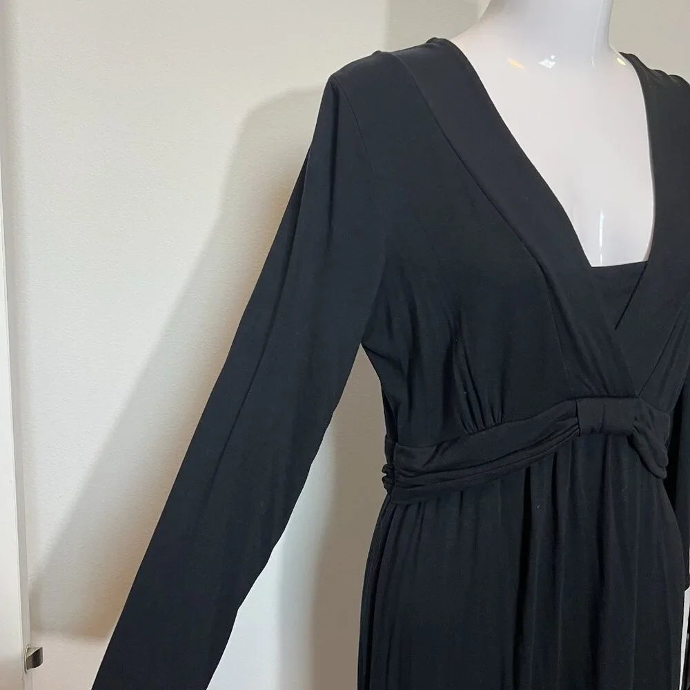 Boden Women’s Jersey Dress Black Size 10 Stretch Long Sleeve - Picture 6 of 8